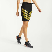 PRESSIO - Women - Power Half Tight - Mid-Rise - Black/Gold